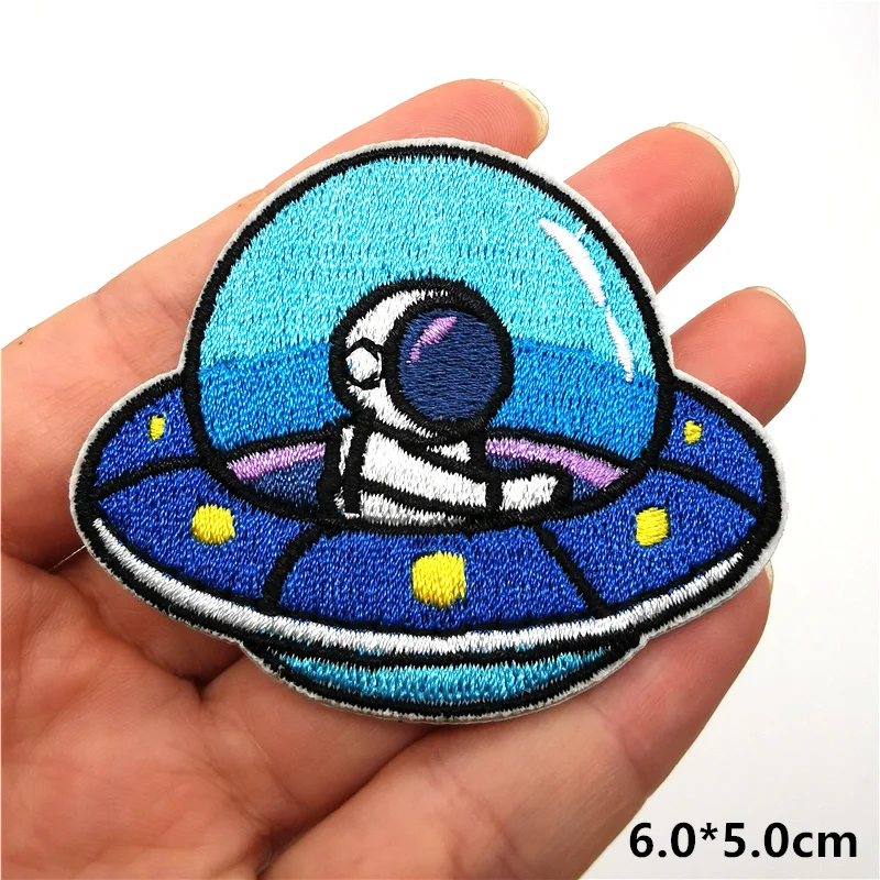 Parches de astronauta Space Moon, insignias autoadhesivas, rayas de costura, apliques de chaqueta, pegatinas, parches bordados para planchar en la ropa - imagen 2