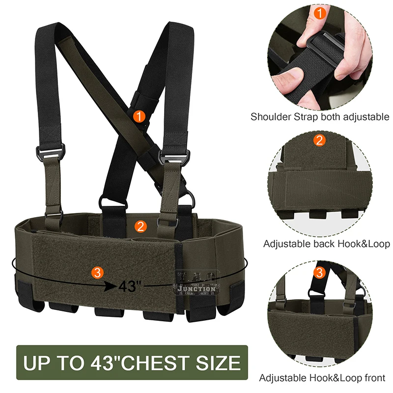 Chaleco táctico RANGER GREEN airsoft 5,56, aparejo de pecho listo, se adapta a la Faja elástica, chaleco ligero para 3x5,56, 2 x Mags de pistola, 1 x Radio - imagen 5