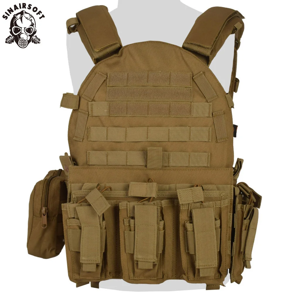 SINAIRSOFT-Chaleco táctico Airsoft para caza al aire libre, asalto CS, Molle Civil, bolsa para revistas de combate, chaleco corporal LY1807 - imagen 2