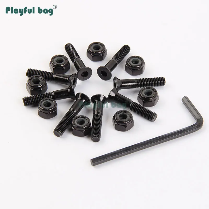 Juguetón bolsa 25/ 29/ 35/ 38/ 40/ 45/ 50mm negro hexagonal puente clavo monopatín accesorio M5 uñas opp bolsa AMB34 - imagen 3