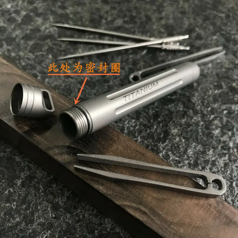 LLavero de botella de medicina impermeable de aleación de titanio, palillo de dientes, juego de pinzas para los oídos - imagen 2