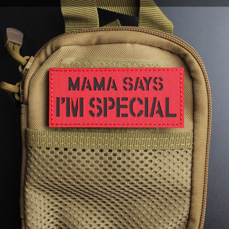 MAMA SAYS I'M SPECIAL parches tácticos de nailon insignias luminosas reflectantes IR para decoración de mochila de ropa - imagen 5