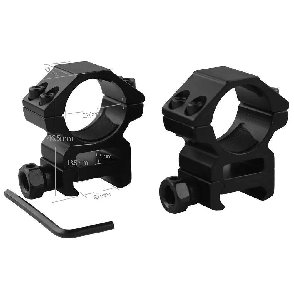 VULPO-tornillos dobles de anillo de 25,4mm, soportes de alcance alto y bajo para riel Picatinny de 21mm, caza, 2 unidades por lote - imagen 3