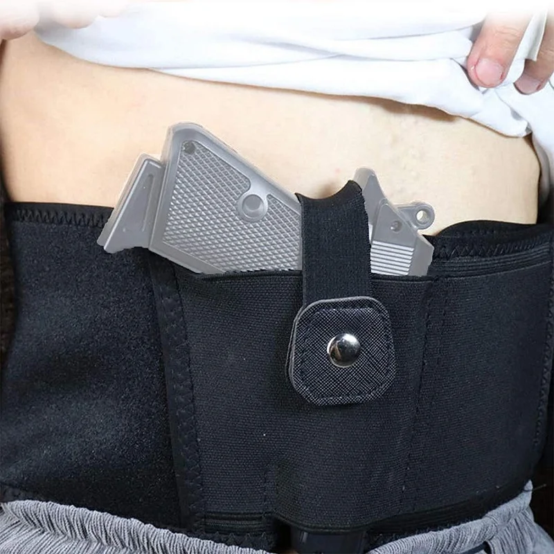 Cinturón de pistolera táctica, funda oculta portátil, cintura oculta, cinturón elástico para pistola Glock, tiro, teléfono, revista - imagen 5