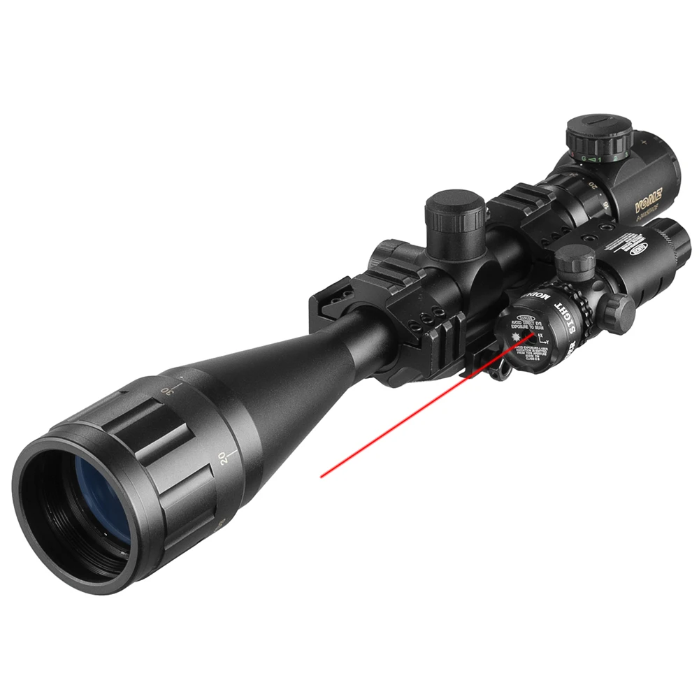 Caza 6-24x50 AOEG telémetro Rifle alcance con holográfica 4 retícula vista punto rojo verde láser Combo Riflescope Ar15 - imagen 4