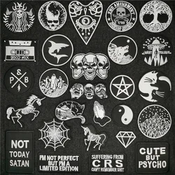 Parche de calavera Punk para ropa, parches bordados DIY para ropa, insignia de rayas, fantasma, Ojo del diablo, parches para chaqueta, letras de hierro, parche CRS