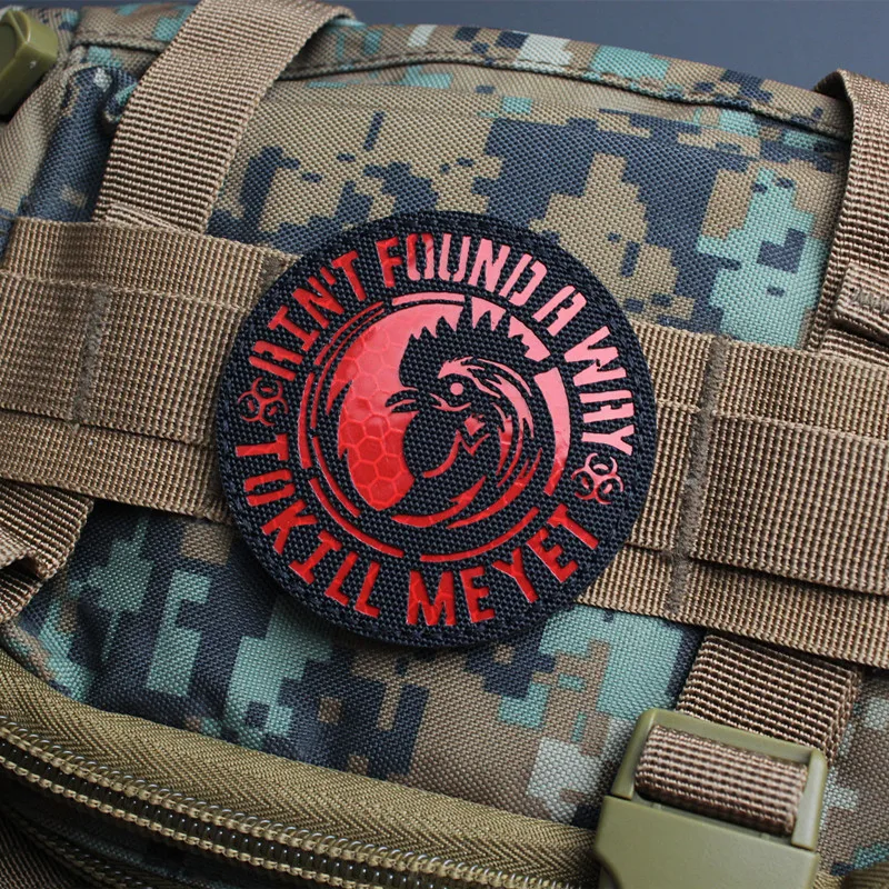 Parche reflectante del zodiaco, insignias tácticas de nailon de gallo heroico rojo para sombrero, ropa, mochila decorativa - imagen 3