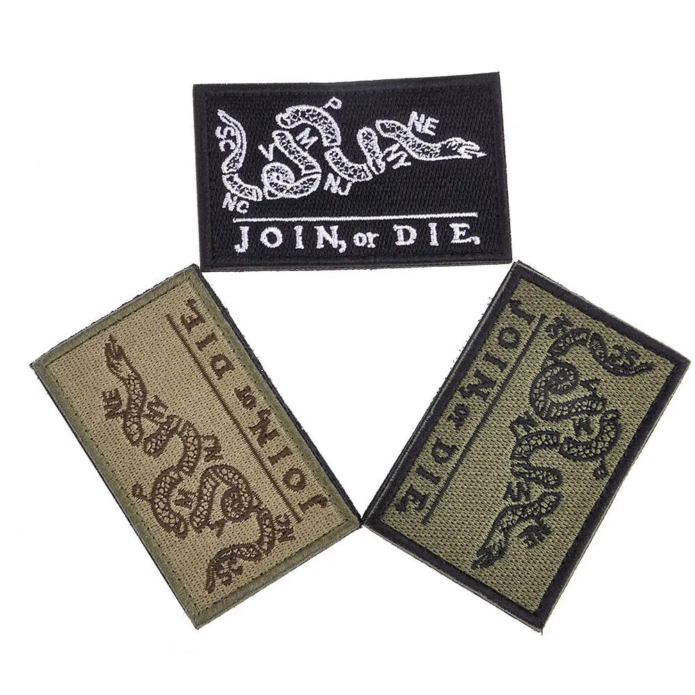 Parche Join or Die Flag Patriotic colmions Snake Gadsden NSWDG NAVY Tactical Tags American apliques Emblem badge parches - imagen 3