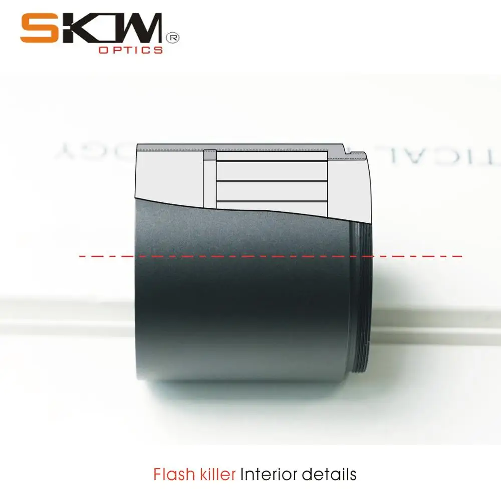 SKWoptics-Skwgear 50 mm Flash Killer, malla de alcance, mira de rifle antirreflectante, 2 ", parasol - imagen 4