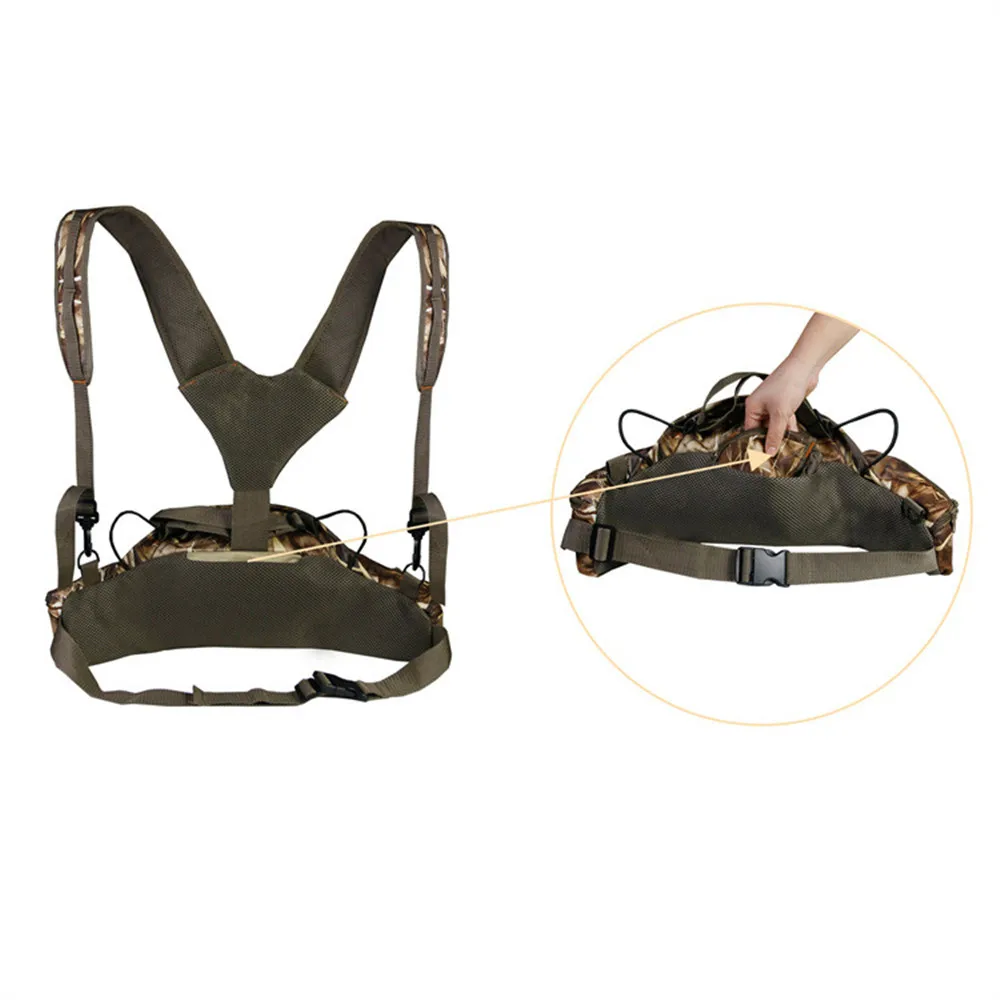 Bolsa para deportes de pesca y caza al aire libre, escalada, Camping, franela, doble correa para el hombro, riñonera de camuflaje biónico - imagen 5
