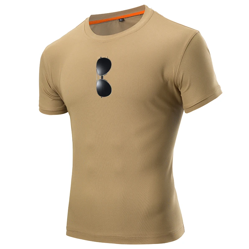 MEGE-Camiseta táctica de 2 piezas para Hombre, camisa militar de manga corta con cuello redondo, de secado rápido para gimnasio, informal, XXXXL - imagen 4