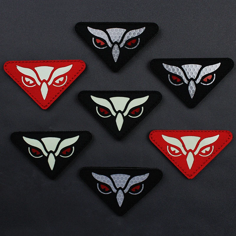 Parche de búho de nailon luminoso Hawkeye, insignia de Animal reflectante de capítulo táctico para ropa, bolsa, chaqueta, accesorios de ropa - imagen 4