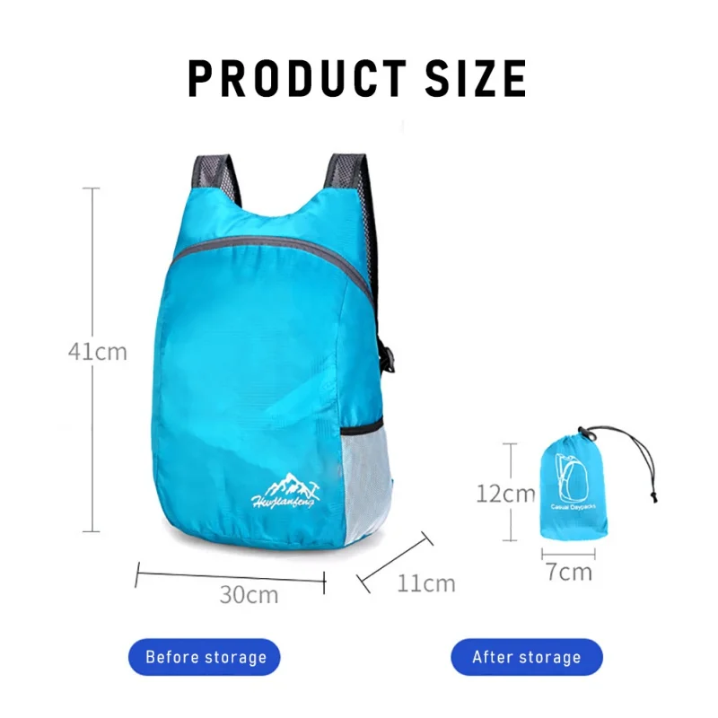 Mochila ultraligera plegable para exteriores para hombres y mujeres, bolsa deportiva ligera de 20l para acampar, senderismo, viajar - imagen 4