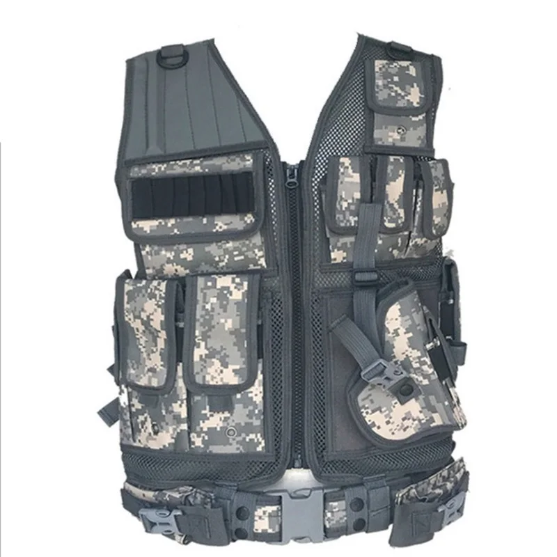 Chaleco táctico de policía para exteriores, camuflaje militar, entrenamiento de combate, caza, Airsoft, Paintball del ejército, Molle, funda de equipo - imagen 5