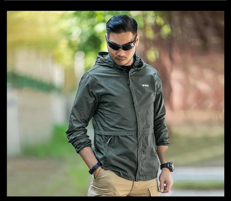 Chaqueta táctica de deportes para hombre, chaqueta de protección solar ligera y transpirable, a prueba de rayos UV, para exteriores - imagen 2