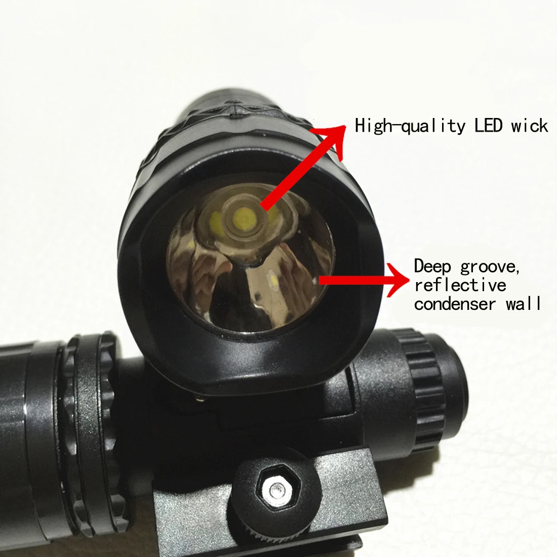 Linterna LED táctica de plástico, luz blanca de alto brillo para pistola de juguete Nerf, decoración de tubo frontal negro para Jinming 8 Blaster - imagen 4