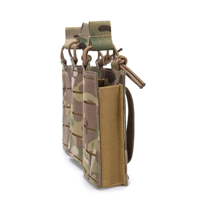 Bolsa triple para revistas, Molle cortada con láser de nailon, bolsa para revistas de rifle 5,56, accesorios de caza - imagen 5