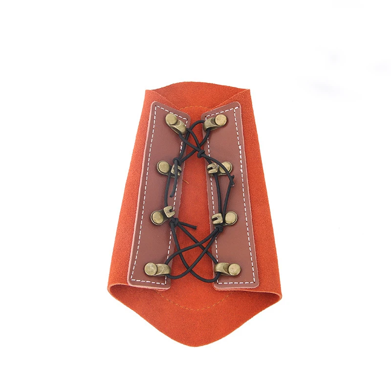 Protector de brazo de cuero de vaca para tiro con arco, cordones, Protector de pulsera, herramienta de arco de caza para proteger accesorios de arco y flecha, 1 ud. - imagen 2