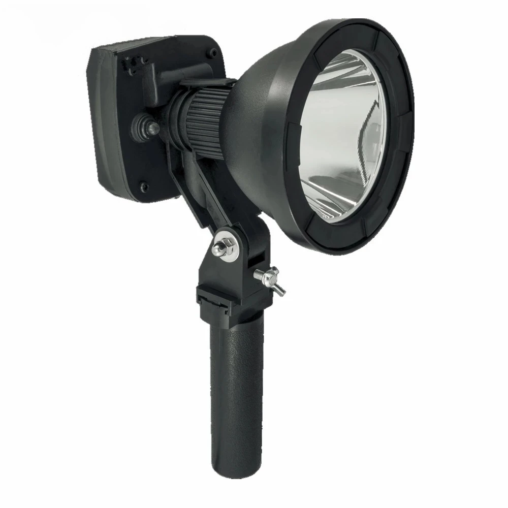 Un foco negro con una luz brillante