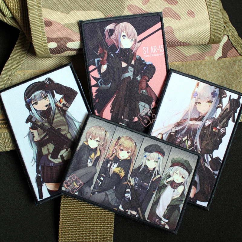 Parche táctico para niña con pistola bidimensional de primera línea, insignias para brazalete con estampado exquisito para decoración de ropa y mochila - imagen 2