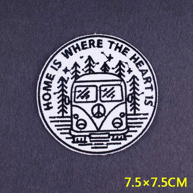 Parches de ballena para planchar en la ropa, Parche de aventura, de Camping de rayas naturales, parches bordados de Van Gogh DIY en la ropa - imagen 4