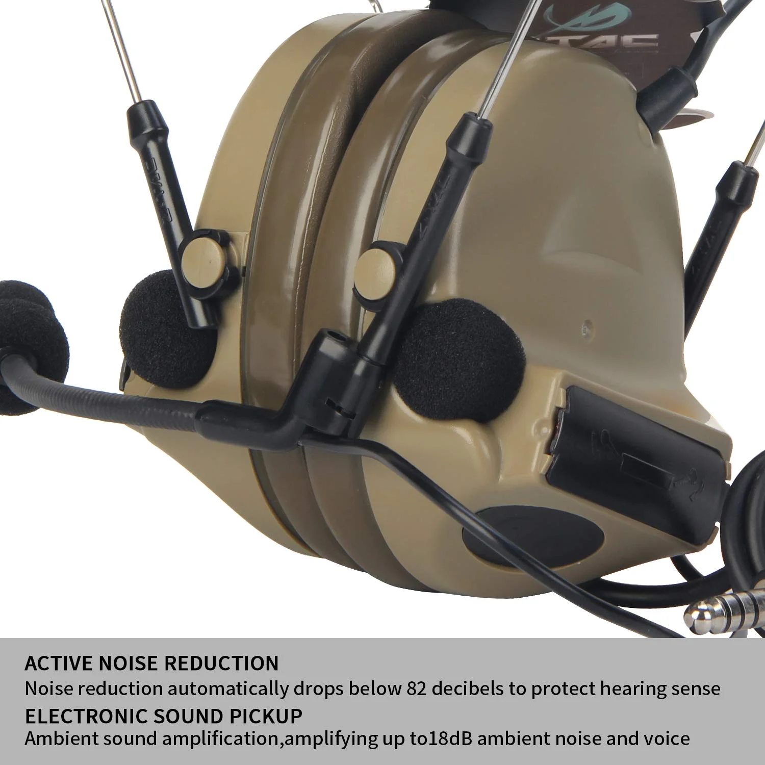 Softai-auriculares tácticos Comta II Sordin, cascos militares con cancelación activa de ruido, Airsoft, BaoFeng, PTT, para grabación de Radio - imagen 4