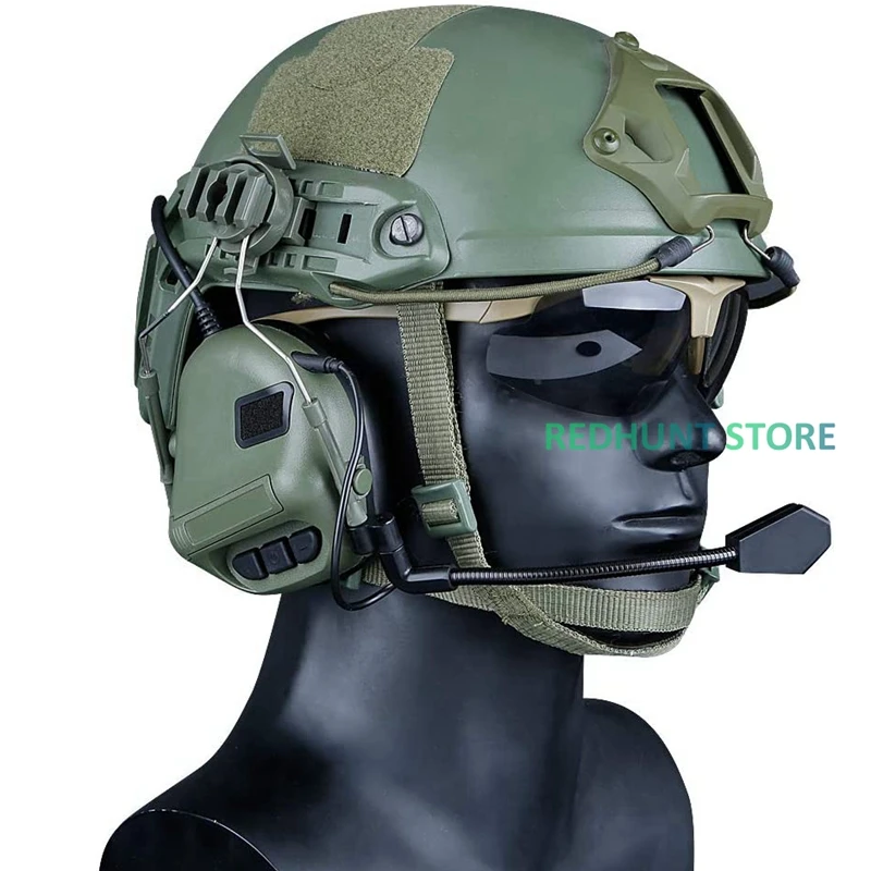 Auriculares tácticos para casco, intercomunicador de energía ilimitada de guerra, micrófono, comunicación, sin golpe ni función de reducción de ruido - imagen 4