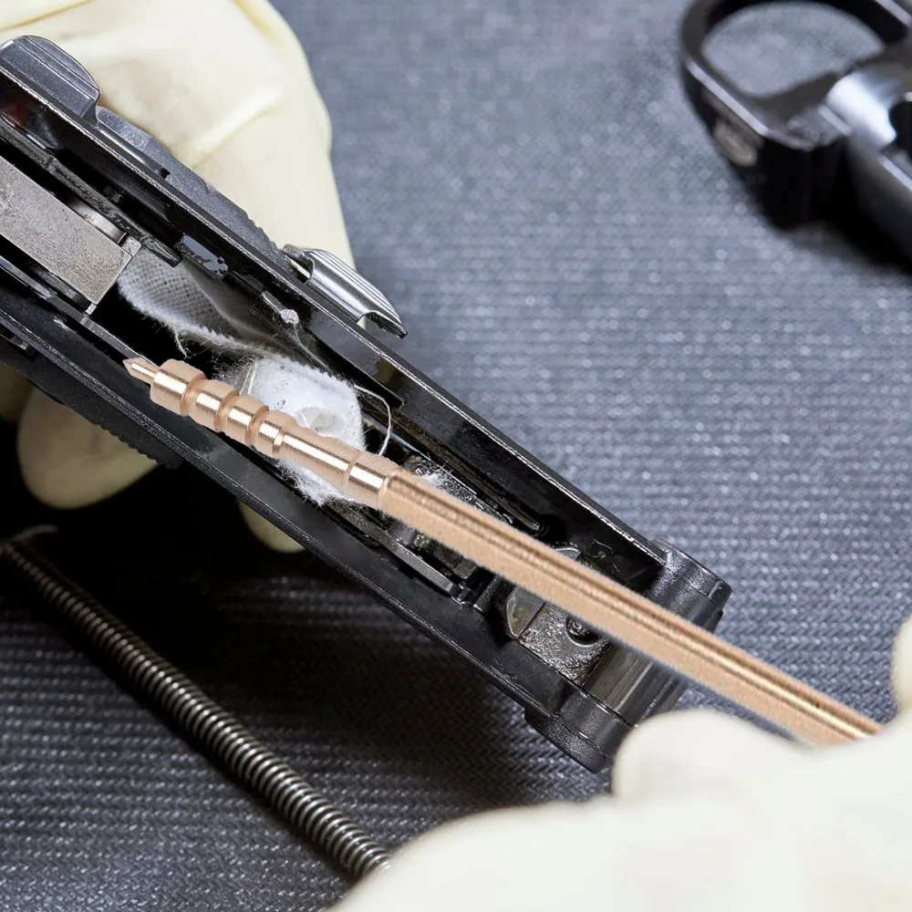 Jag-Kit de Herramientas de limpieza de pistola de caza, latón, varilla de latón de 8-32 hilos, 22/.30/.40/9mm, punta de cobre, Rifle - imagen 4
