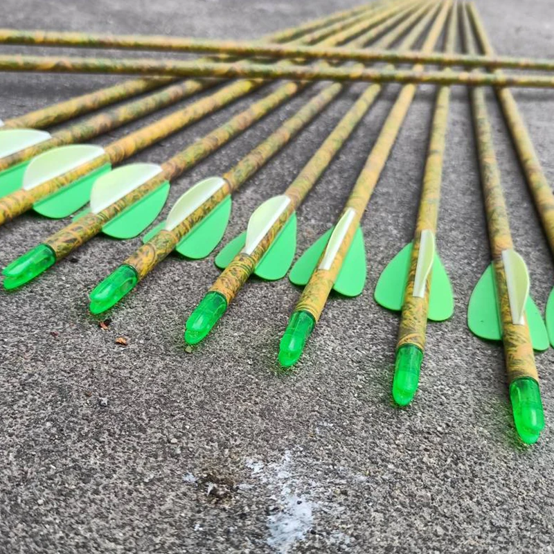 Flechas de carbono puro para tiro con arco, pernos de flecha de camuflaje de la selva, compuesto de caza, arco recurvo, 12 unidades - imagen 3