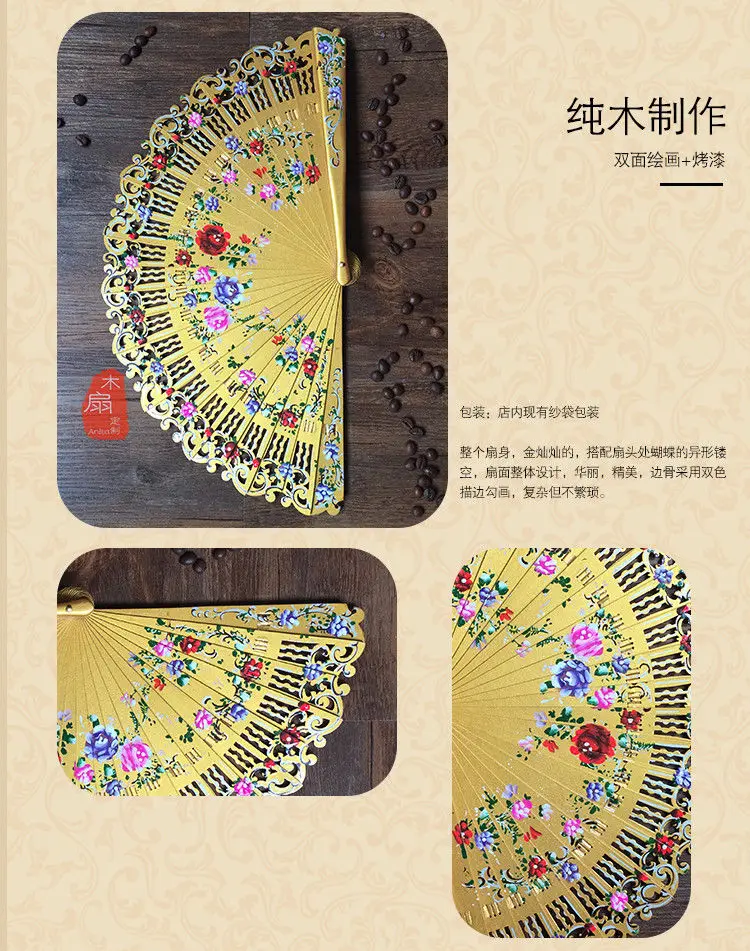 Abanico Flores - Estilo español