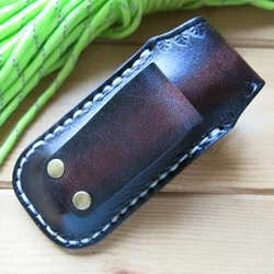 Cuchillo plegable cuero curtido vegetal con funda piel serpiente