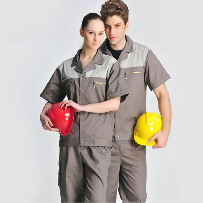 Conjunto de ropa de trabajo para hombre, monos resistentes al desgaste, traje de portero, taller de fábrica, uniformes de trabajo de reparación de automóviles mecánica, color de contraste - imagen 5