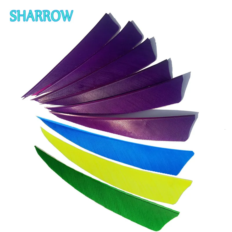 Escudo de plumas naturales de pavo para tiro con arco, herramienta de bricolaje para entrenamiento de tiro con arco, accesorios de caza, 100 piezas, 4 pulgadas