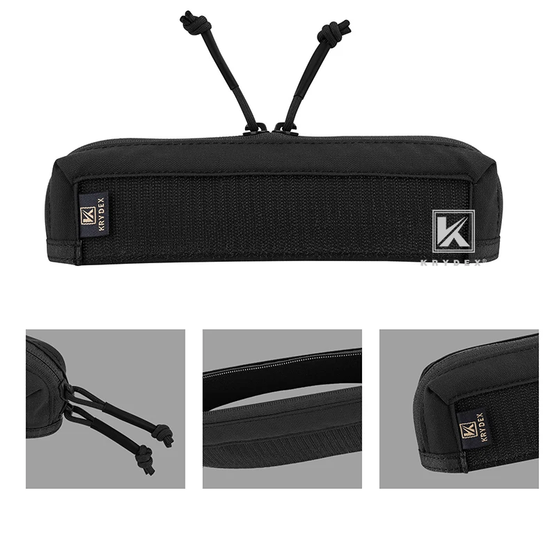 KRYDEX-bolsa táctica con doble cremallera para chasis de aparejo de pecho MK3, accesorios de Panel frontal de longitud completa, bolsillo de almacenamiento negro - imagen 4