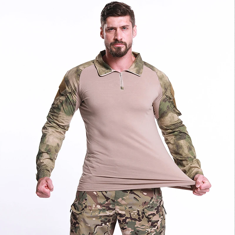 Mege-Camisa táctica del ejército de camuflaje, Camisa de combate de batalla Militar, Airsoft, Paintball, disfraz de las Fuerzas Especiales Plusize - imagen 3