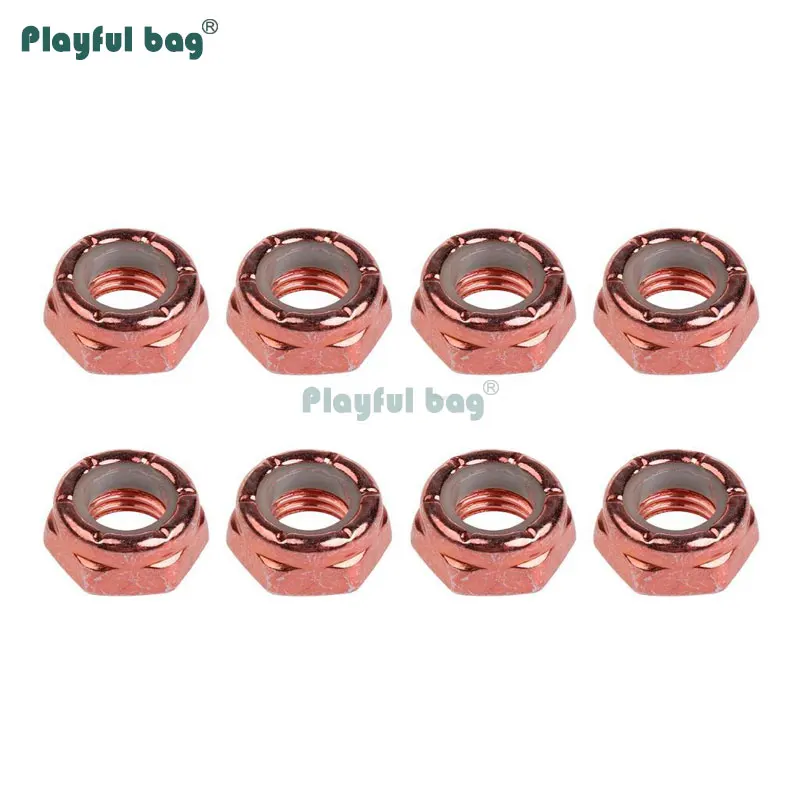 Juguetón bolsa de 80 piezas pulgadas almohadilla de eje de monopatín opp bolsa colorida M8 soporte tuerca lateral puente de monopatín tuerca antideslizante AMB33 - imagen 4