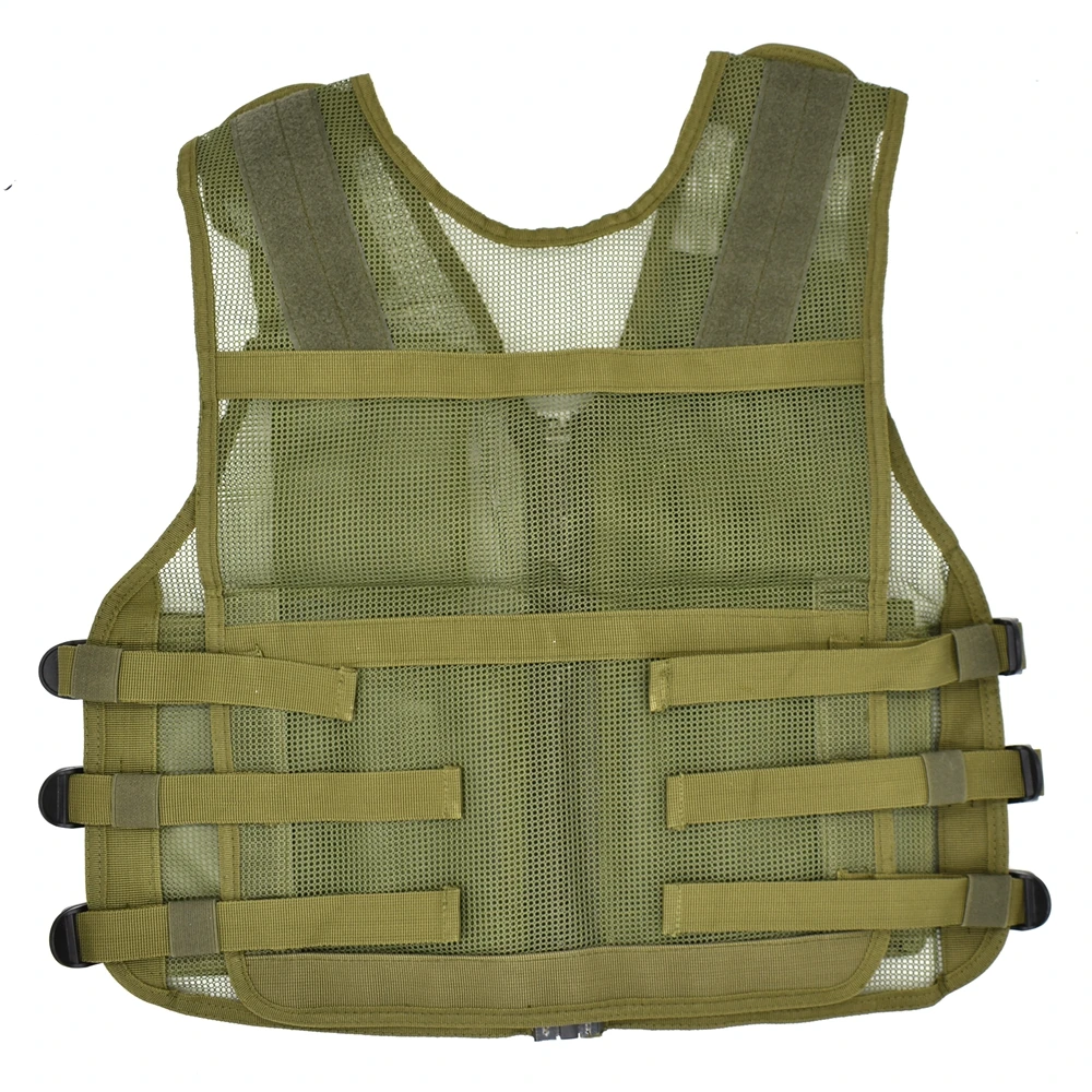 Chaleco táctico de malla para hombres y mujeres, chaleco Molle de caza, chaqueta de pesca de secado rápido, con múltiples bolsillos, tamaño ajustable - imagen 5