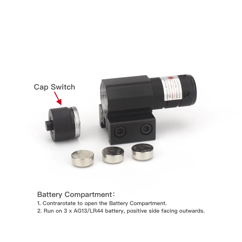 Mini mira láser de punto rojo con montaje en riel ajustable de 11 mm y 20 mm - imagen 5