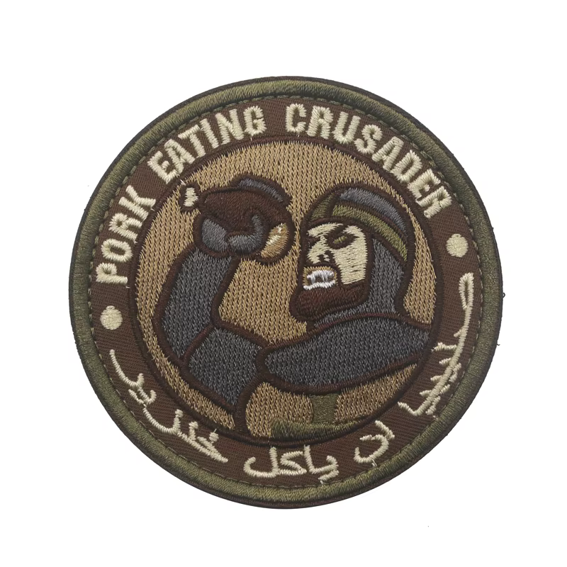 Parche cruzado para comer cerdo, ISAF, parches tácticos del ejército INFIDEL, parche de respaldo de bucle de gancho del bosque - imagen 2