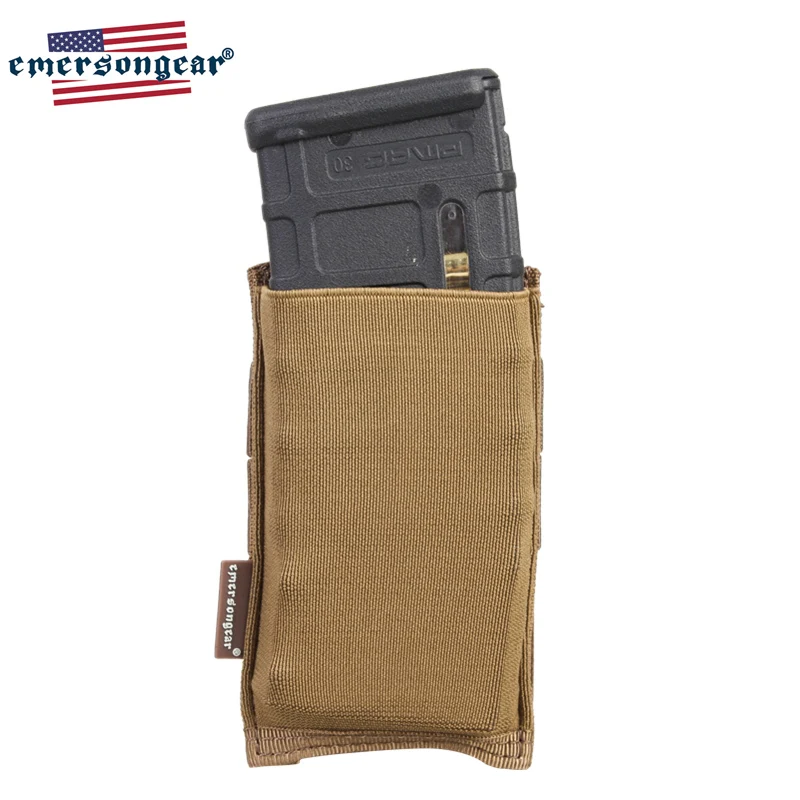 Emersongear-bolsa táctica para revistas, bolsa individual de extracción rápida M4 para Rifle Mag, parte superior abierta 5,56 para portador de placa, senderismo, nailon elástico - imagen 4