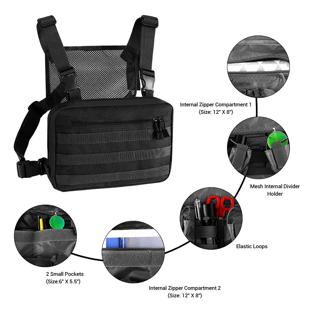 Bolsa táctica Molle frontal para chaleco transpirable de malla - imagen 2