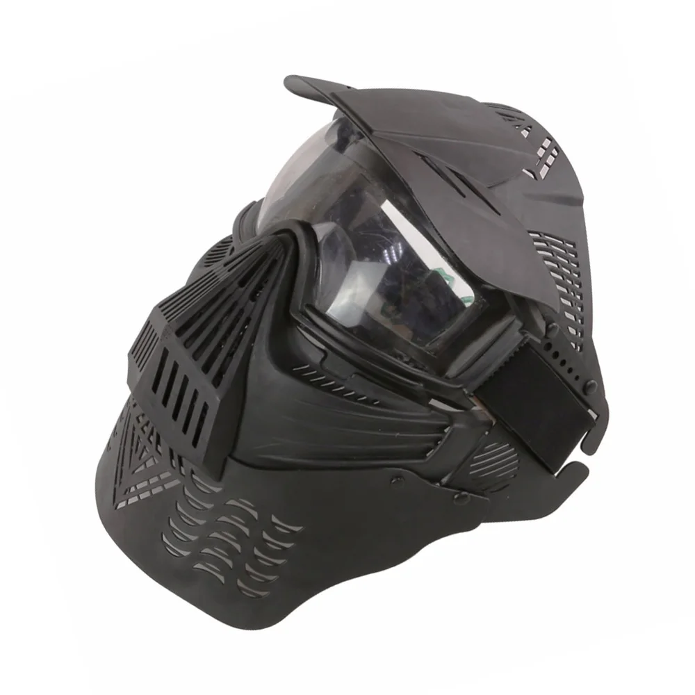 Máscara de cara completa táctica CS Samurai, casco, gafas de cuello, militar, caza al aire libre, Airsoft, Paintball, protección de tiro - imagen 5