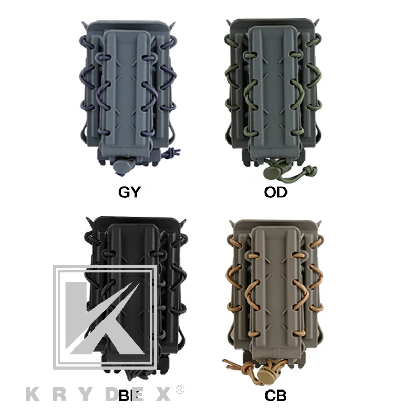 KRYDEX-funda táctica MOLLE 5,56, 7,62, 9mm, para Rifle, pistola, cargador, portador Mag, soporte para M4 AK, caza, pistola de tiro, Airsoft - imagen 3