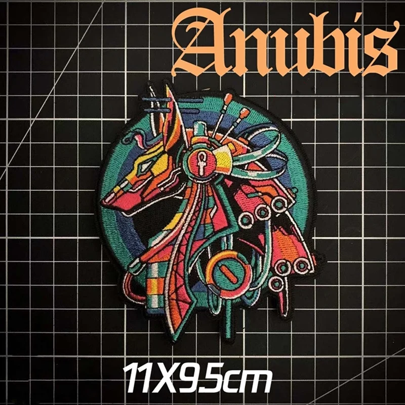 Antiguo Egipto Anubis mitología Grim Reaper parche de PVC guardián del alma brazalete táctico bordado DIY decoración para ropa - imagen 3
