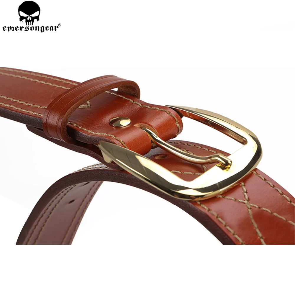 Emersongear-Cinturón táctico de cuero para hombre, cintura SB6, cosido elegante, cinturón de trabajo de 1,75 pulgadas, hebilla de latón, cinturón de sillín Superior EM9522 - imagen 2