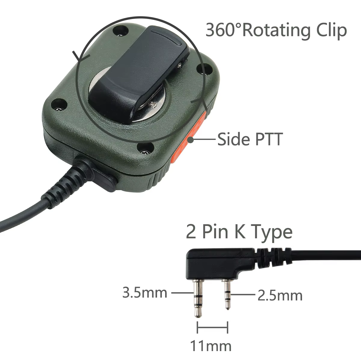 Baofeng AR-152 micrófono táctico con altavoz para walkie talkie - imagen 4