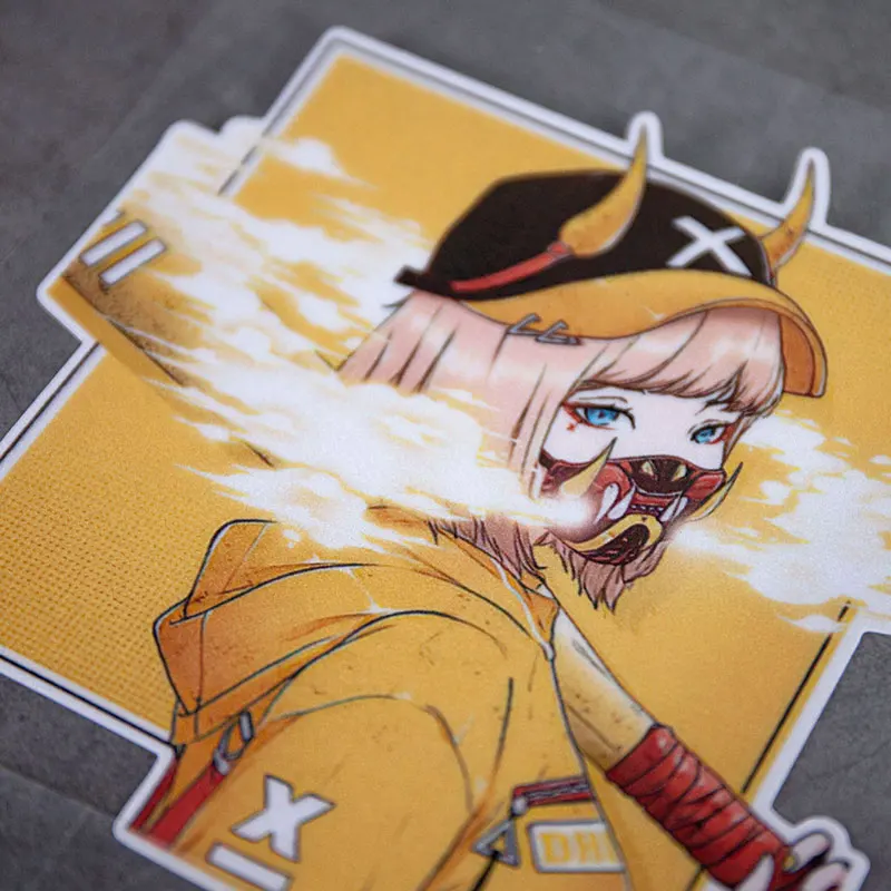 Pegatina de dibujos animados de Anime JDM Samurai Girl para coche, pegatina reflectante impermeable para casco de motocicleta eléctrica GK5, calcomanía bidimensional japonesa - imagen 4