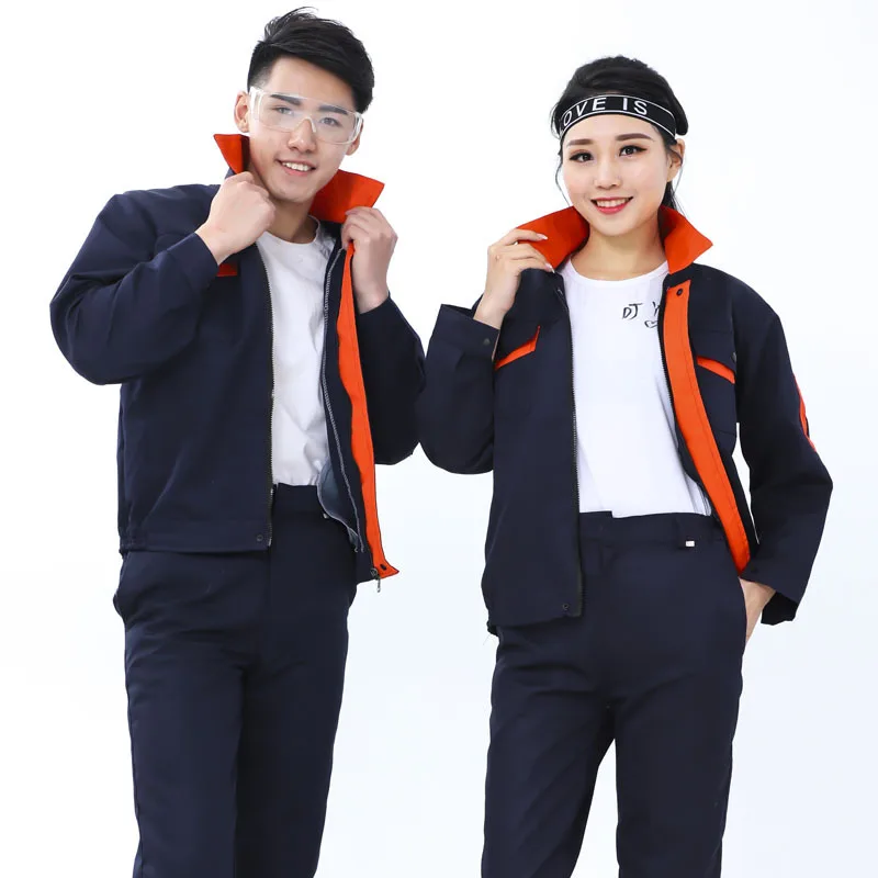 Conjunto de ropa de trabajo, chaqueta + Pantalones, máquina de construcción para hombre, fábrica eléctrica, reparación de automóviles, taller de seguridad, traje de trabajo duradero - imagen 4