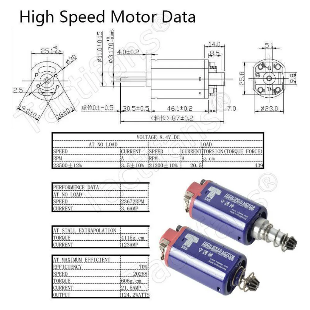 Motor SHS AEG, eje largo para Airsoft BBgun M16 M14 MP5, engranaje de piñón de alta velocidad de par, accesorios de disparo tipo D - imagen 3