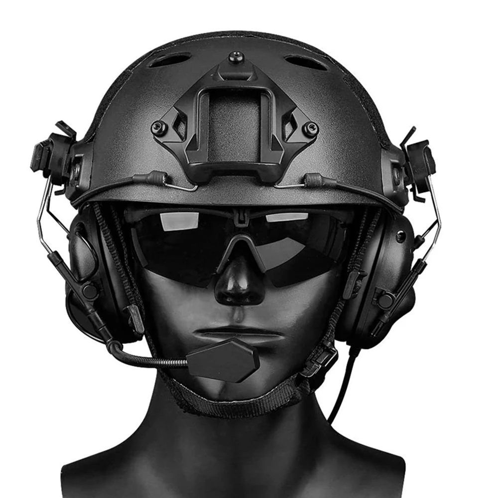 Auriculares tácticos de tiro, audífonos de comunicación con sonido para exteriores, Airsoft, Paintball, CS, protección para juego de guerra - imagen 2